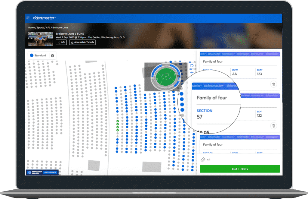 ticketmaster fan pod social distance seating