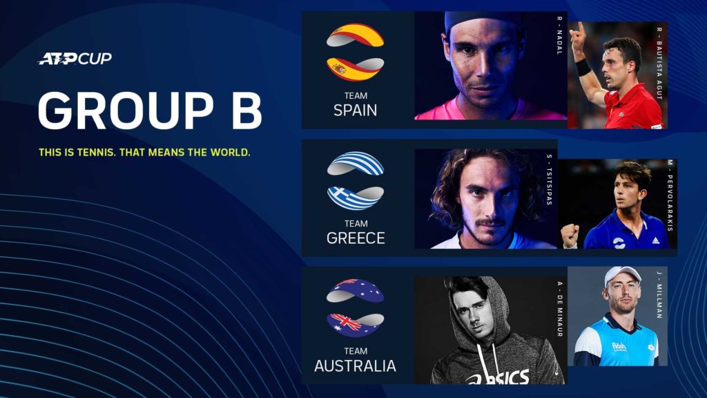 Group B ATP Cup 2021 – spain, greece, australia