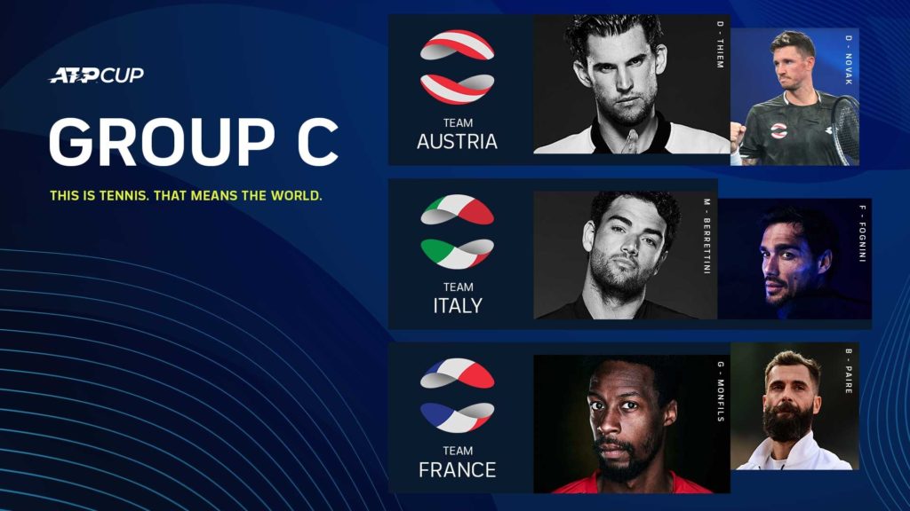 Group C ATP Cup 2021 – austria, italy, france